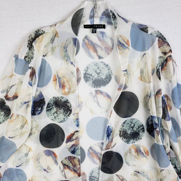 NWOT KOZAN Melanie Jacket Cardigan in Jupiter Mesh Lightweight Lagenlook size XL - Picture 3 of 12